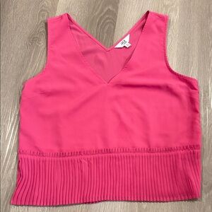 Jack by BB Dakota Vibrant Pink V-Neck Blouse